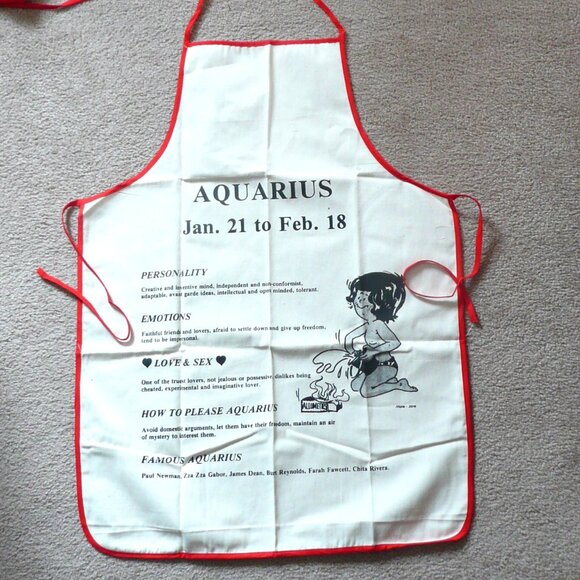 NWOT Bib Apron Aquarius Zodiac Stars Astrology Cooking Baking Kitchen Linens - Picture 1 of 3